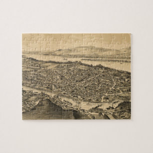 Vintage Pictorial Map of Catskill New York (1889) Jigsaw Puzzle