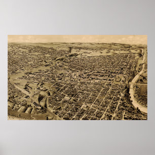 Vintage Pictorial Map of Fort Worth TX (1891) Poster