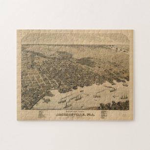 Vintage Pictorial Map of Jacksonville FL (1874) Jigsaw Puzzle