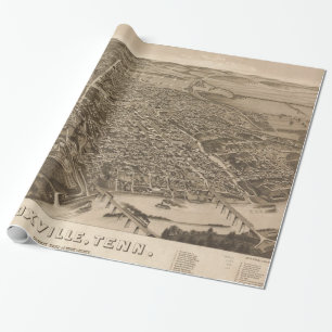 Vintage Pictorial Map of Knoxville (1886) Wrapping Paper