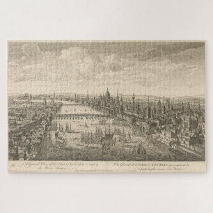 Vintage Pictorial Map of London & The Thames 1760 Jigsaw Puzzle