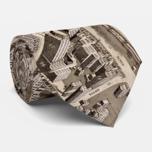 Vintage Pictorial Map of Lynn MA (1879) Tie