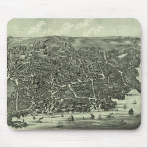 Vintage Pictorial Map of Marblehead MA (1882) Mouse Pad