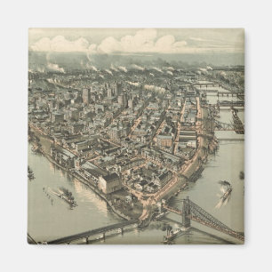 Vintage Pictorial Map of Pittsburgh (1902) Magnet