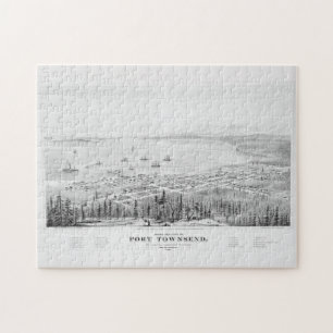 Vintage Pictorial Map of Port Townsend WA (1878) Jigsaw Puzzle