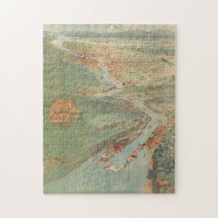 Vintage Pictorial Map of Portland OR (1896) Jigsaw Puzzle