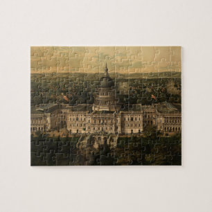 Vintage Pictorial Map of Washington D.C. (1857) Jigsaw Puzzle