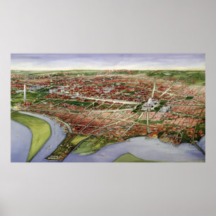 Vintage Pictorial Map of Washington D.C. (1901) Poster