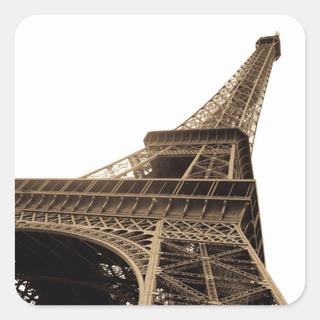 Vintage picture of the Eiffel Tower Square Sticker (Front)