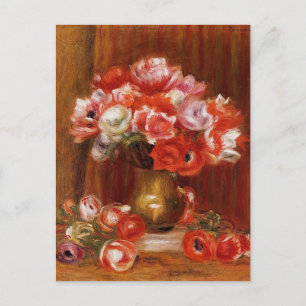 Vintage Pierre-Auguste Renoir Anemones Holiday Postcard