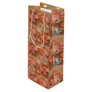 Vintage Pierre Auguste Renoir Blue Pink Anemones W Wine Gift Bag