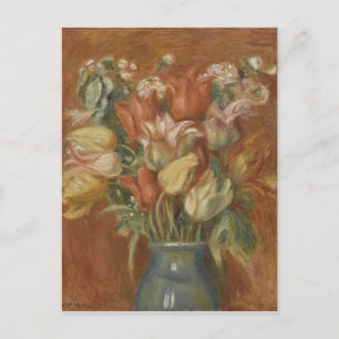 Vintage Pierre Auguste Renoir Bouquet of Tulips Holiday Postcard