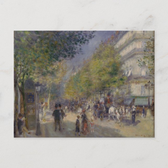 Vintage  Pierre Auguste Renoir The Grands Boulevar Postcard (Front)