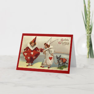 Vintage Pierrots Valentine Card
