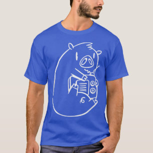 Vintage Pig Holding Radio Amateur Radio Operator T-Shirt