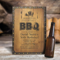 Vintage Pig Roast BBQ Dirty 30 Old Wood Birthday