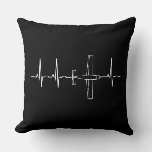 Vintage Pilot Flying Sky Heart Gift Cushion