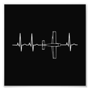 Vintage Pilot Flying Sky Heart Gift Photo Print