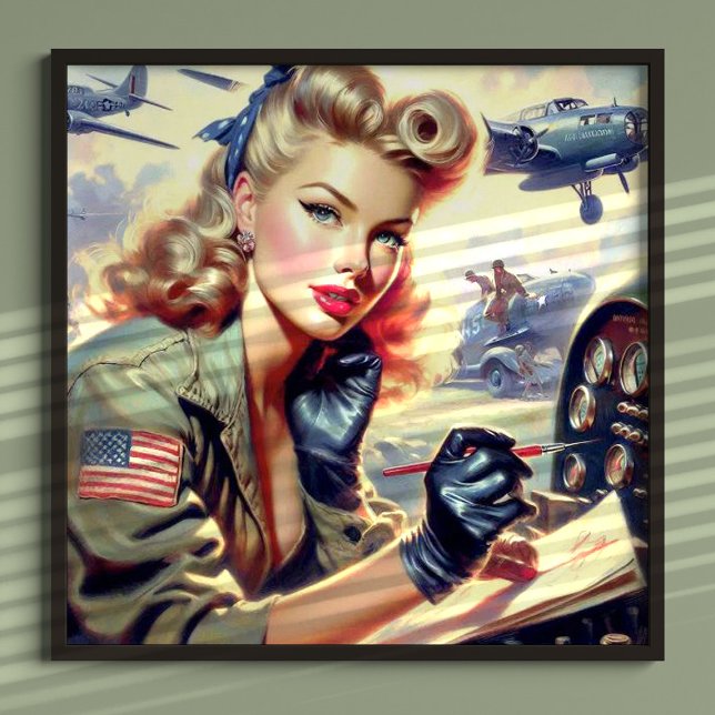 Vintage Pilot Pin Up Poster (Creator Uploaded)
