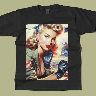 Vintage Pilot Pin Up T-Shirt