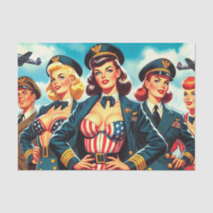 Vintage Pilot Pin-up Tissue Paper