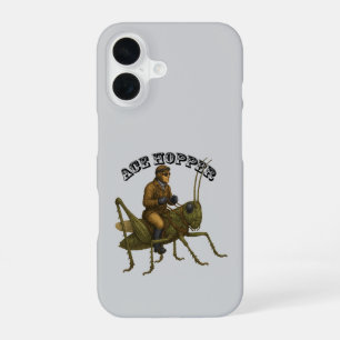 Vintage Pilot Riding a Giant Grasshopper URM iPhone 16 Case