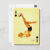 vintage pin up ace postcard (Front/Back)