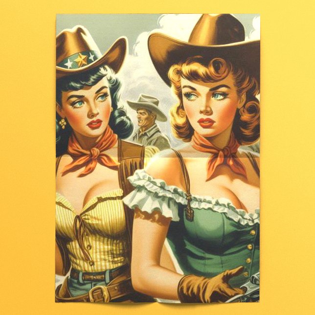 Vintage Pin-up Cowgirls Tissue Paper (Creator Uploaded)