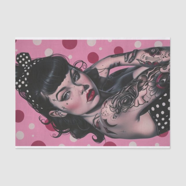 Vintage Pin Up Girl8 Tissue Paper (Front)