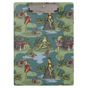 Vintage Pin-Up Girl Frogs Clipboard