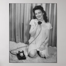 Vintage Pin-Up Girl Photograph Poster