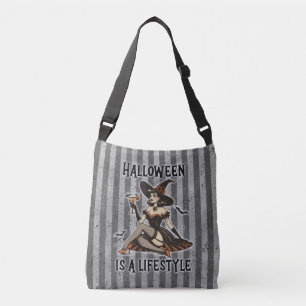 Vintage Pin-up Halloween Witches Crossbody Bag