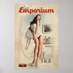 Vintage Pin-Up Mirror Poster