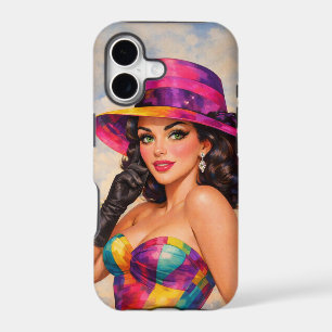 Vintage Pin-Up Portrait with Colourful Fedora