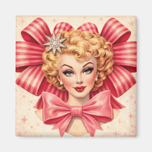 Vintage Pin-Up Valentine Lady Retro Glam Magnet