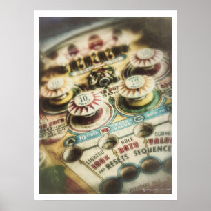 Vintage Pinball Machine Poster