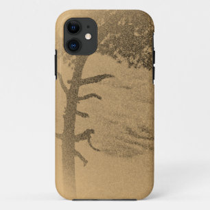 Vintage pine tree silhouette iPhone 11 case