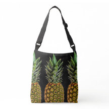 Vintage pineapple art pattern cross body bag