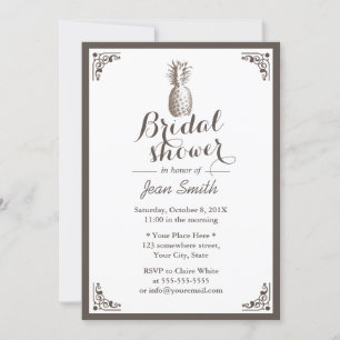 Vintage Pineapple Bridal Shower Invitation