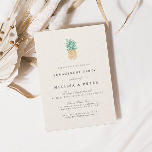 Vintage Pineapple Engagement Party Invitation