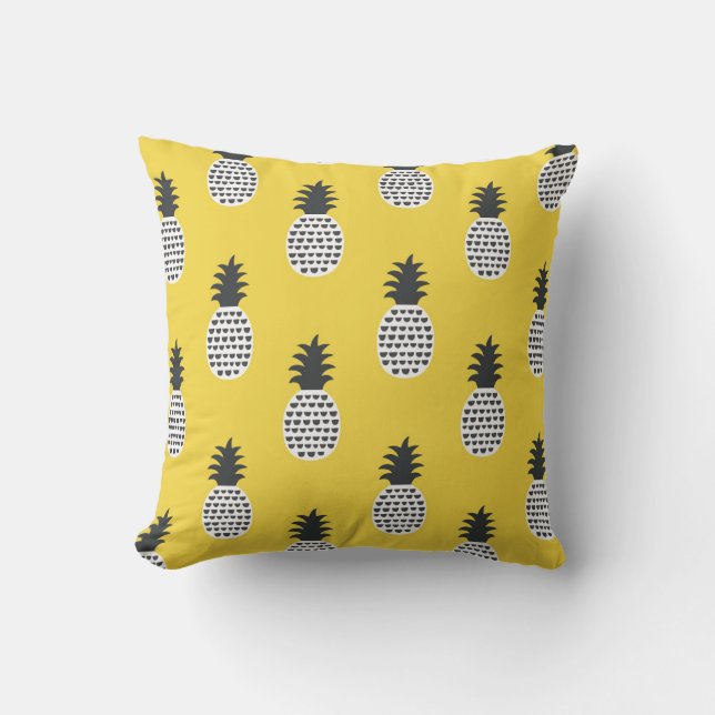 Vintage Pineapple Fun Seamless Illustration Cushion (Front)