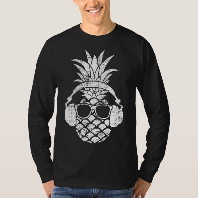 Vintage Pineapple Hawaiian Aloha Beach Fruit Cockt T-Shirt (Front)