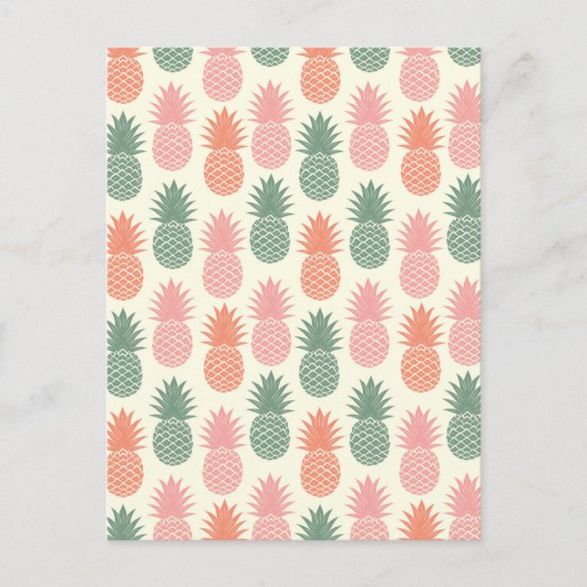 Vintage Pineapple Pattern 2 Postcard (Front)