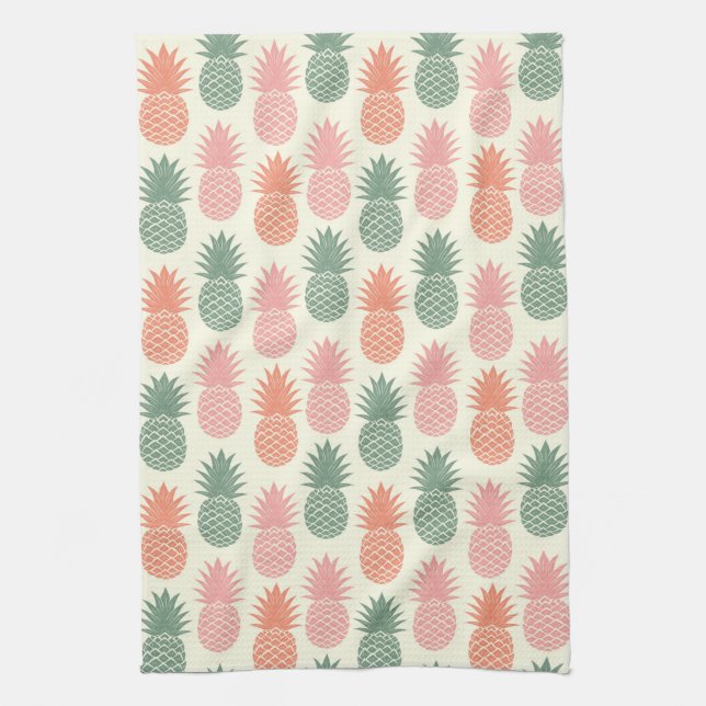 Vintage Pineapple Pattern 2 Tea Towel (Vertical)