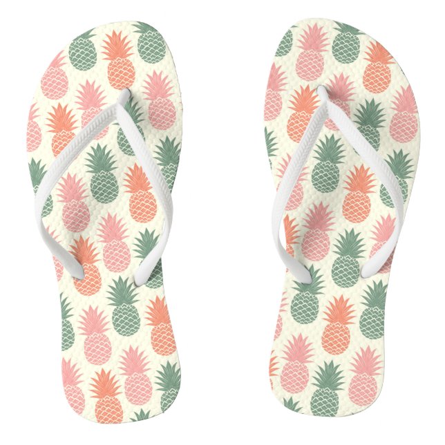 Vintage Pineapple Pattern 2 Thongs (Footbed)