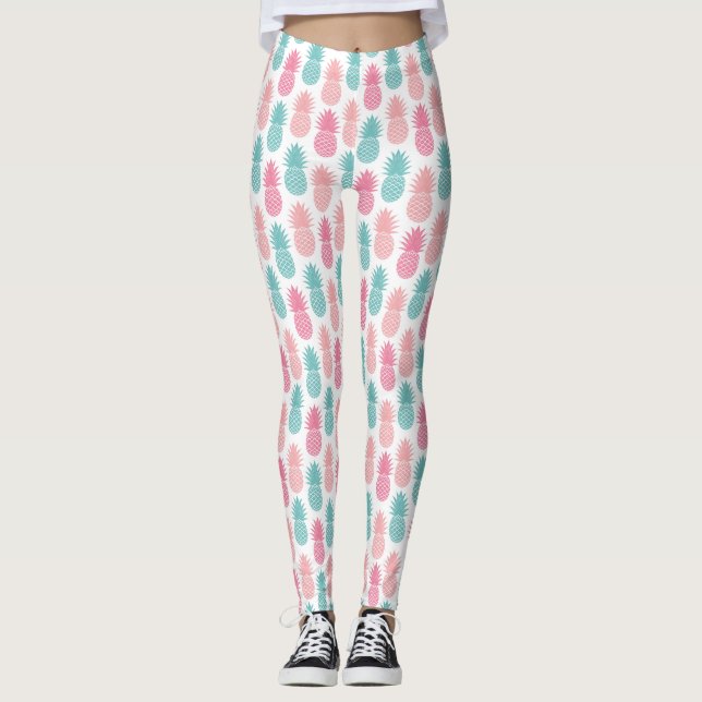 Vintage Pineapple Pattern Leggings (Front)