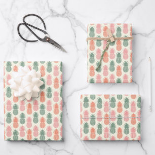Vintage Pineapple Pattern Wrapping Paper Sheet