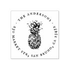 Vintage Pineapple Round Family Name Return Address