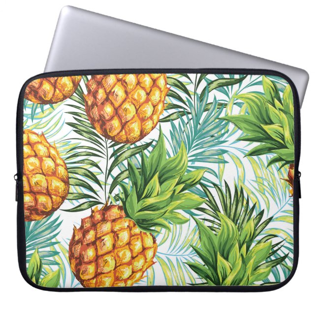 Vintage Pineapple: Seamless Floral Pattern. Laptop Sleeve (Front)