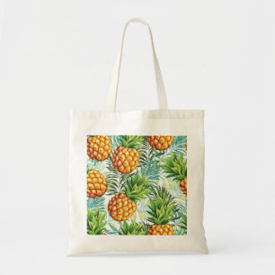 Vintage Pineapple: Seamless Floral Pattern. Tote Bag